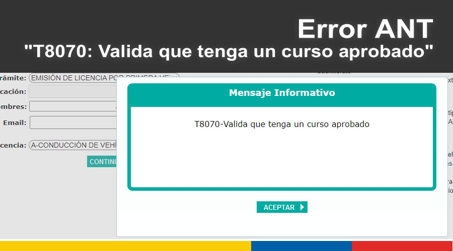 T8070 valida que tenga un curso aprobado