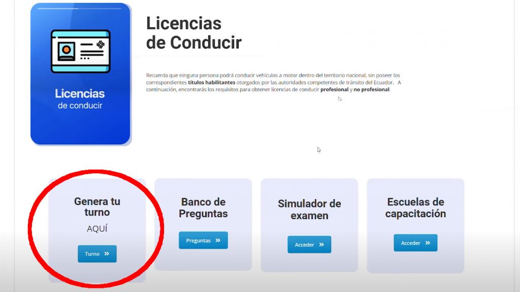 Generar Orden De Pago Para Licencias ANT - Portal De Tránsito Ecuador